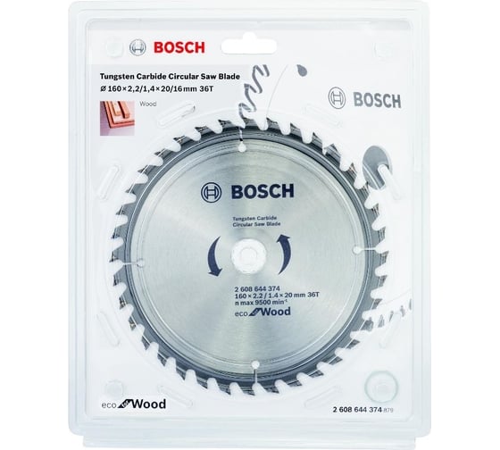 Пильный диск ECO WOOD (160x20 мм; 36T) Bosch 2608644374