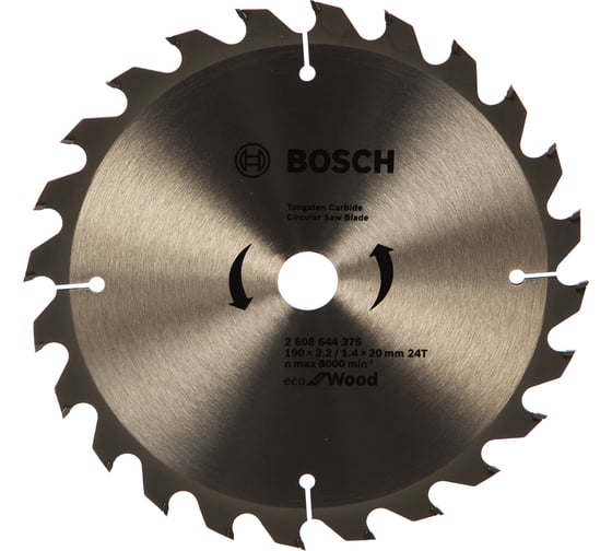 Пильный диск ECO WOOD (190x20 мм; 24T) Bosch 2608644375