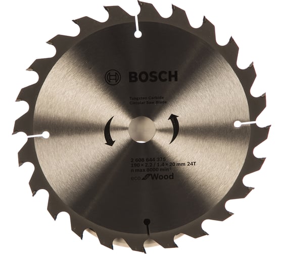 Пильный диск ECO WOOD (190x20 мм; 24T) Bosch 2608644375
