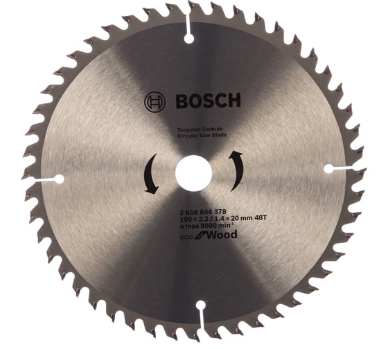 Пильный диск ECO WOOD (190x20 мм; 48T) Bosch 2608644378