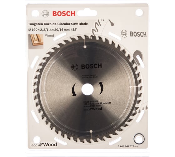Пильный диск ECO WOOD (190x20 мм; 48T) Bosch 2608644378