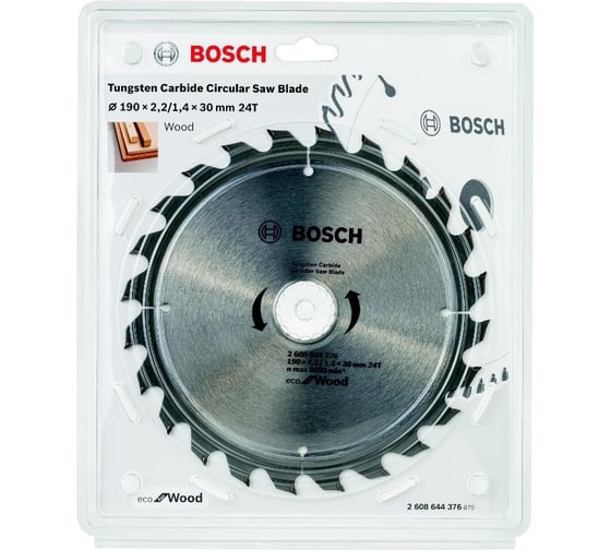 Пильный диск ECO WOOD (190x30 мм; 24T) Bosch 2608644376