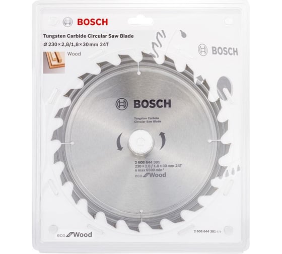 Пильный диск ECO WOOD (230x30 мм; 24T) Bosch 2608644381