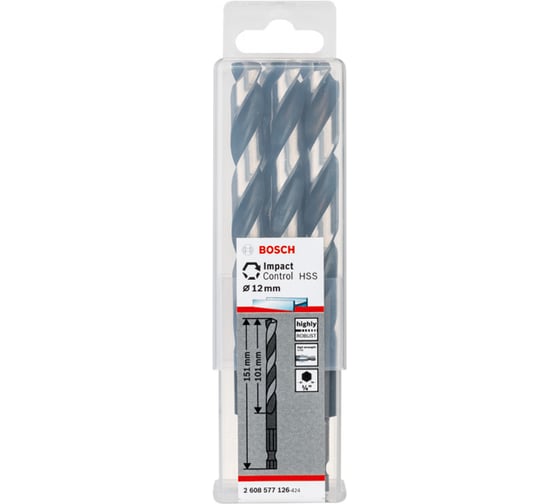 Сверло по металлу Impact Control (12х151 мм; 5 шт.) Bosch 2608577126