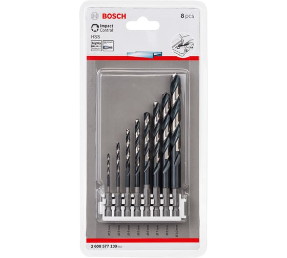 Набор сверл по металлу Impact Control (2-10 мм; 8 шт.) Bosch 2608577139