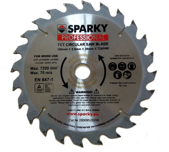 Диск циркулярный по дереву (185х2.5х20 мм; T24) SPARKY 20009520200 1