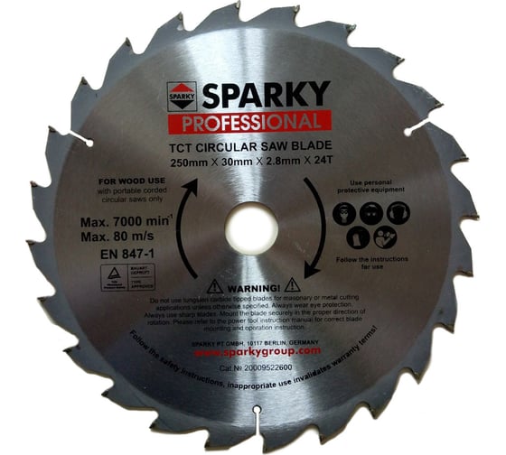 Диск циркулярный по дереву (250х2.8x30 мм; T24) SPARKY 20009522600 1