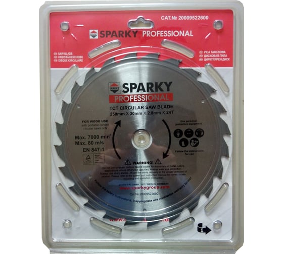 Диск циркулярный по дереву (250х2.8x30 мм; T24) SPARKY 20009522600