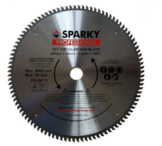 Диск циркулярный по дереву (305х3x30 мм; T100) SPARKY 20009521800