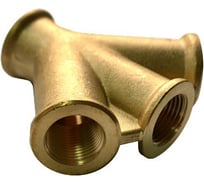 Муфта прямая - разветвитель на 3 выхода (5 шт; 4хF3/8; латунь) HUBERTH RP208354
