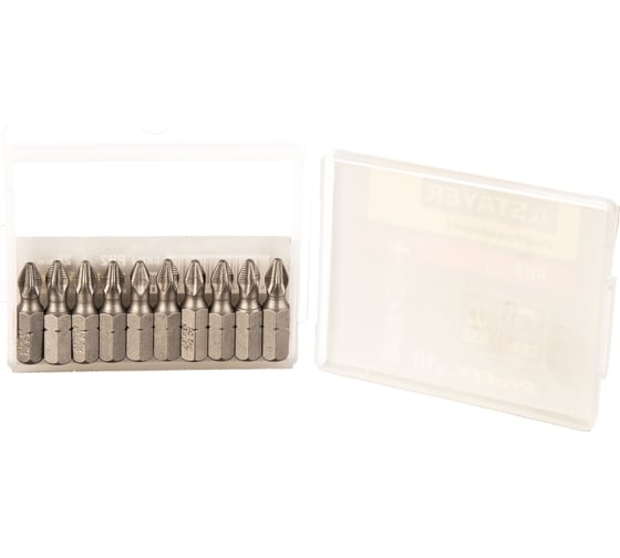 Биты PROFESSIONAL ProFix Phillips (10 шт; 25 мм; PH2; 1/4") STAYER 26201-2-25-10_z01