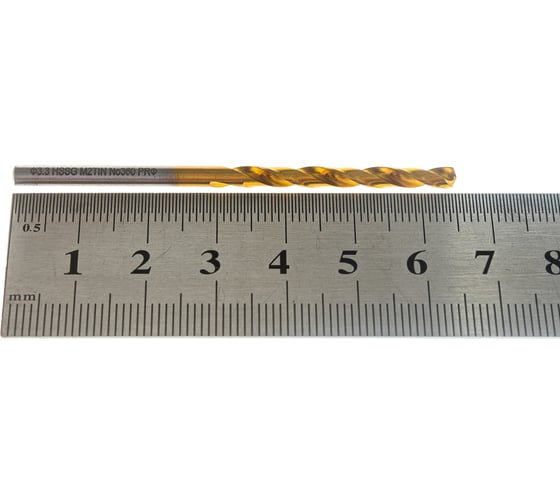 Сверло по металлу Профоснастка 3,3 мм HSS M2 TIN/135 DIN 338, 10 шт., №360 30202040