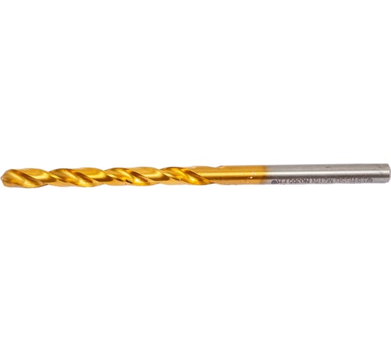 Сверло по металлу Профоснастка 3,8 мм HSS M2 TIN/135 DIN 338, 10 шт., №365 30202045