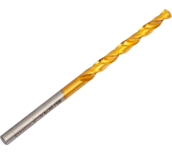Сверло по металлу Профоснастка 3,8 мм HSS M2 TIN/135 DIN 338, 10 шт., №365 30202045
