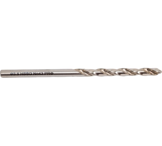Сверло по металлу Профоснастка 3,5 мм HSS-G 4341/118 DIN 338, 10 шт., №43 30101043