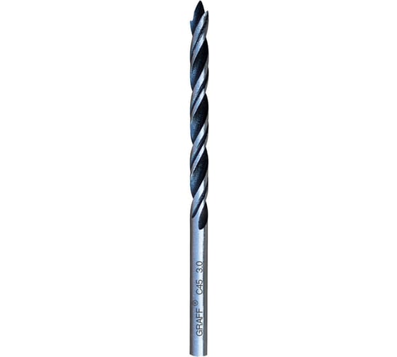 Cверло по дереву cпиральное 3x61 мм в блистере GRAFF 763061