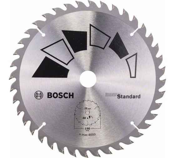 Пильный диск STANDARD GT WO H 190x20/16-40 Bosch 2609256819 1