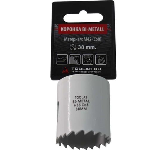 Коронка Bi-Metall 38 мм, М42 Со8% TOOLAS 00007227