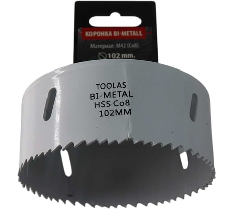 Коронка Bi-Metall 102 мм, М42 Со8% TOOLAS 00007188
