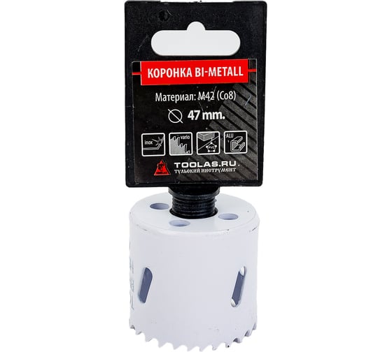 Коронка Bi-Metall 47 мм, М42 Со8% TOOLAS 00007230 1