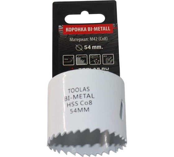 Коронка Bi-Metall 54 мм, М42 Со8% TOOLAS 00006816