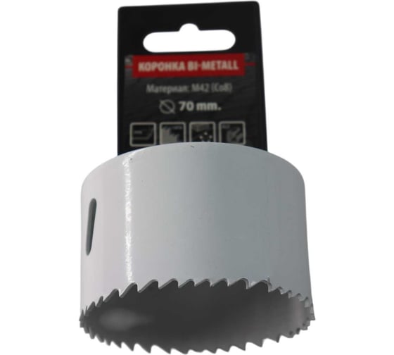 Коронка Bi-Metall 70 мм, М42 Со8% TOOLAS 00007039