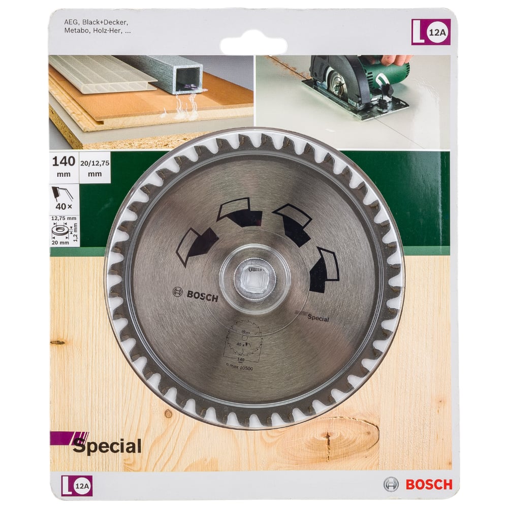 Циркулярный диск (140x20/12.7 мм; 40 зубьев) SPECIAL Bosch 2609256885 ...