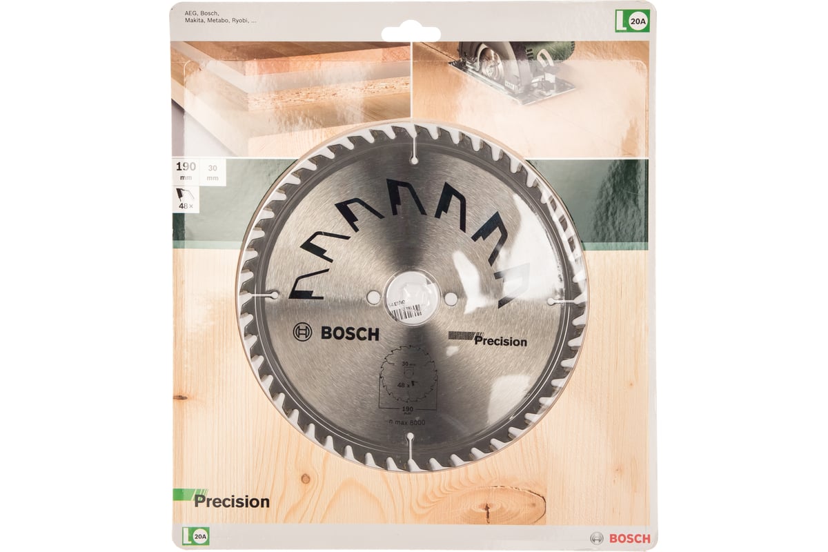 Циркулярный диск (190x30 мм; 48 зубьев) PRECISION Bosch 2609256870 ...