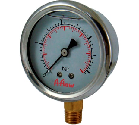 Манометр от 0 до 4 бар из нержавеющей стали, D50 мм, BSPP 1/4", штуцер снизу A-Flow G20-S-4G-50A-4bar
