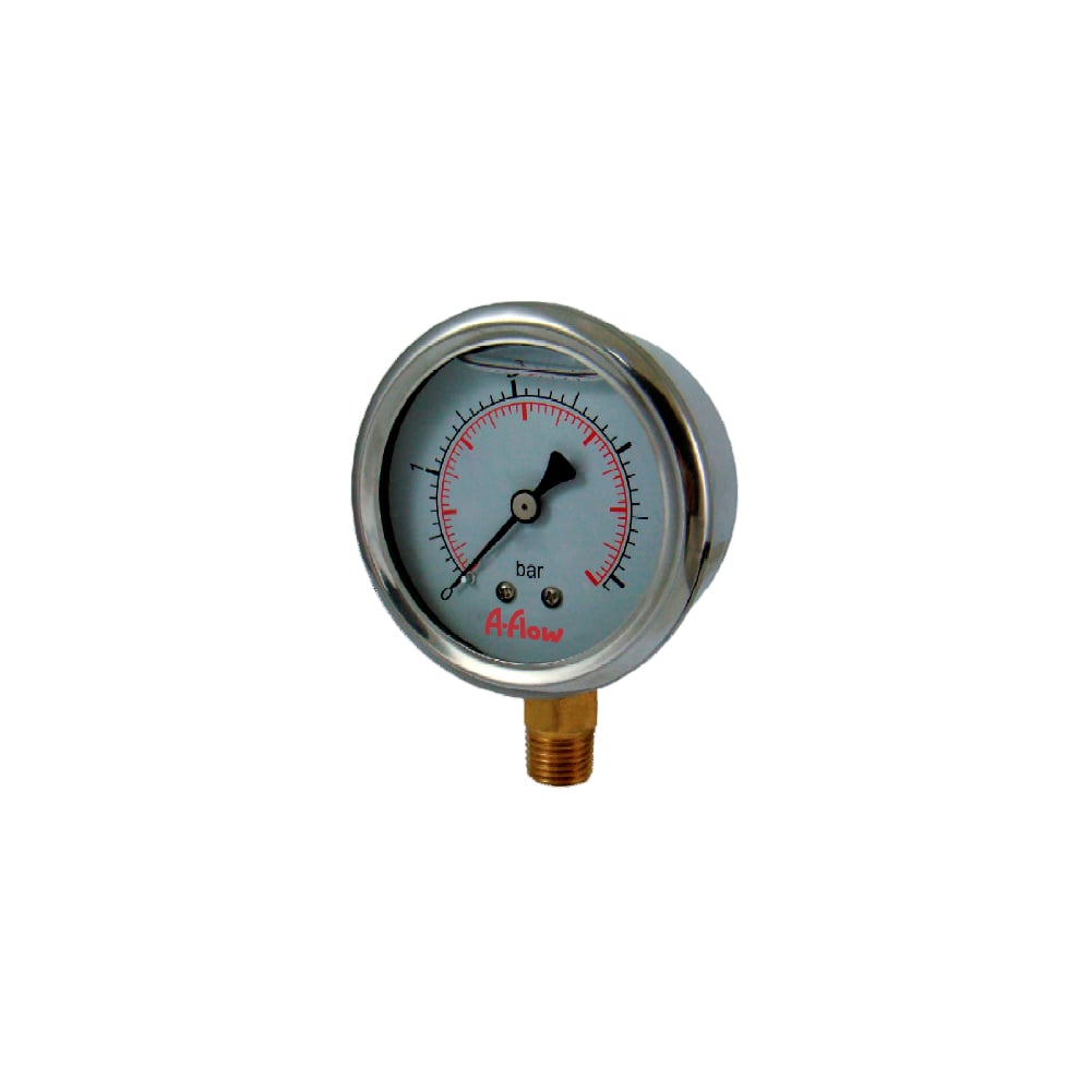 Манометр от 0 до 4 бар из нержавеющей стали, D63 мм, NPT 1/4", штуцер ...