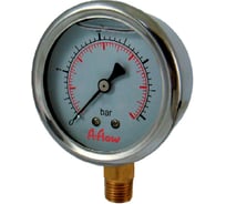 Манометр от 0 до 16 бар из нержавеющей стали, D50 мм, NPT 1/4", штуцер снизу A-Flow G20-S-4N-50A-16bar