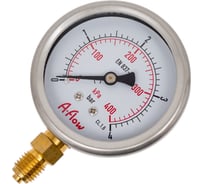 Манометр от 0 до 4 бар из нержавеющей стали, D63 мм, M12x1.5, штуцер снизу A-Flow G20-S-12M-63A-4bar