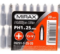 Биты PH№1, тип хвостовика C 1/4", длина 25 мм, 20 шт MIRAX 26251-1-25-20