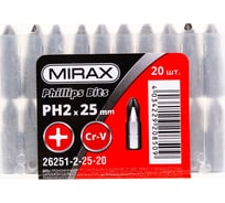 Биты PH№2, тип хвостовика C 1/4", длина 25 мм, 20 шт MIRAX 26251-2-25-20