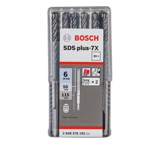 Бур SDS Plus-7X (30 шт; 6x50x115 мм) Bosch 2608576192
