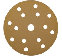 Круг шлифовальный GOLD 150 мм, Р80, на липучке, 15 отверстий, 10 шт PADU GOLD-10шт-D150-15отв-80