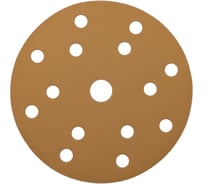 Круг шлифовальный GOLD 150 мм, Р240, на липучке, 15 отверстий, 10 шт PADU GOLD-10шт-D150-15отв-240