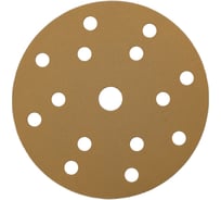 Круг шлифовальный GOLD 150 мм, Р180, на липучке, 15 отверстий, 10 шт PADU GOLD-10шт-D150-15отв-180