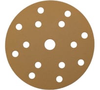 Круг шлифовальный GOLD 150 мм, Р120, на липучке, 15 отверстий, 10 шт PADU GOLD-10шт-D150-15отв-120