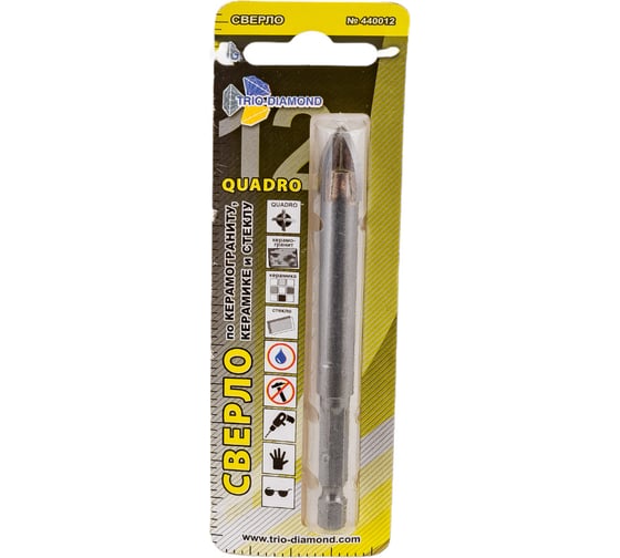 Сверло по керамограниту, керамике и стеклу 12 мм TRIO-DIAMOND 440012 1