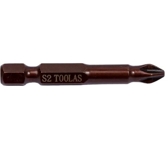 Бита РН2, 50 мм, 10 шт, кобальтовое покрытие TOOLAS 00013959