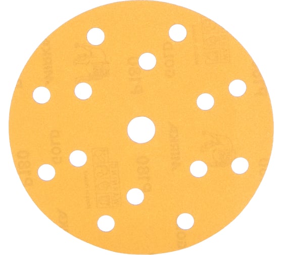 Круг шлифовальный GOLD (100 шт; 150 мм; 15 отв.; Р180) MIRKA 2361109918 1