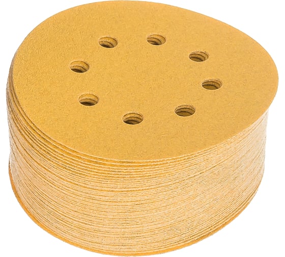 Шлифовальный круг для сухой обработки GOLD (125 мм; Р100; 8 отв.; 50 шт.) MIRKA 2361585010 1