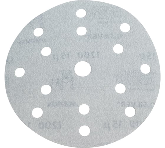 Круг шлифовальный Q.SILVER (50 шт; 150 мм; 15 отв; P1200) MIRKA 3661105093 1