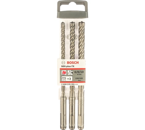 Набор буров по бетону SDS-Plus-7X (6-10 мм; 3 шт.) Bosch 2608576201
