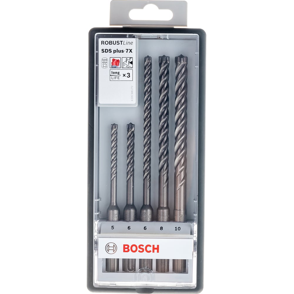 Набор буров по бетону SDS-Plus-7X (5-10 мм; 5 шт.) Bosch 2608576199 ...