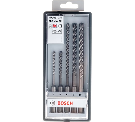 Набор буров по бетону SDS-Plus-7X (5-10 мм; 5 шт.) Bosch 2608576199