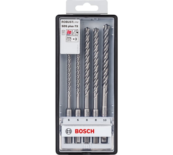 Набор буров по бетону SDS-Plus-7X (6-10 мм; 5 шт.) Bosch 2608576200 1