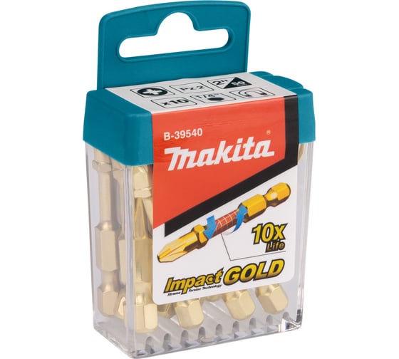 Набор насадок Impact Gold (10 шт.; PZ2; 50 мм, E-form; MZ) Makita B-39540