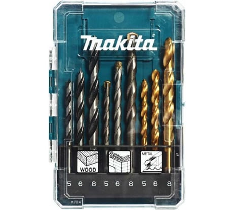 Набор сверл (9 шт.; 5, 6, 8 мм; дерево/металл/бетон) Makita D-71962